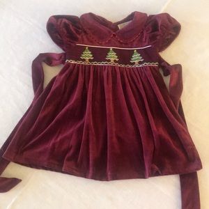 Beautiful burgundy velvet Christmas dress